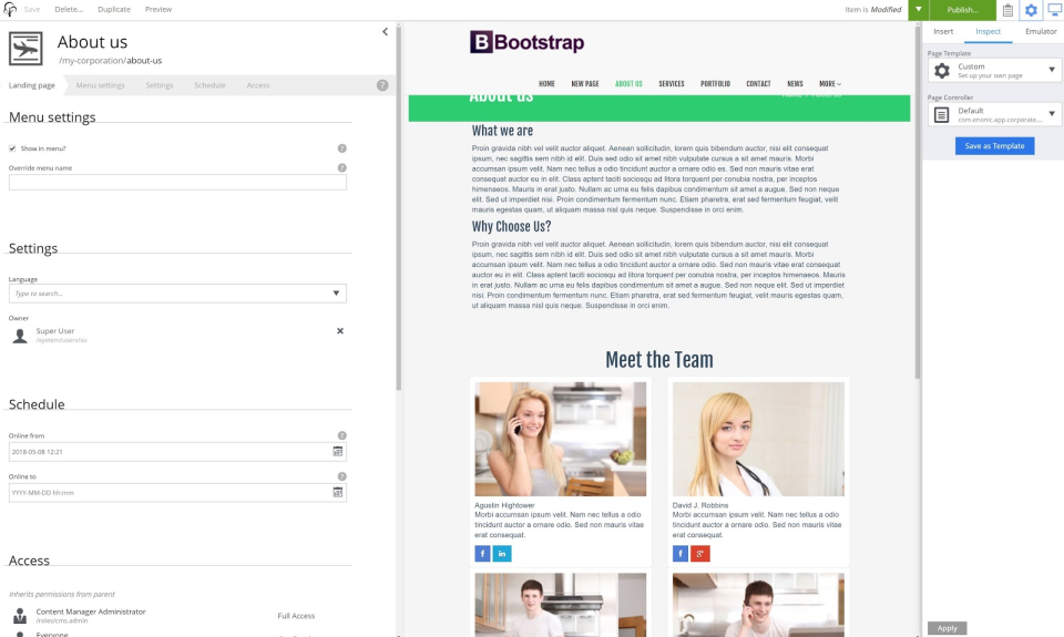 screenshot of Enonic XP